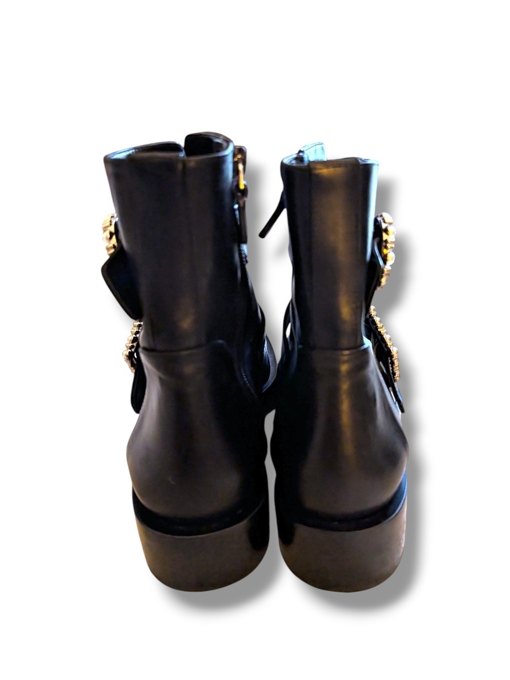 STUART WEITZMAN Ryder Pearl Geo Buckle Booties 9 - Picture 4 of 7